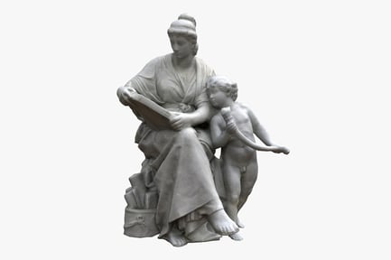 Preview: Marble Science Allegory with Cupid Statue