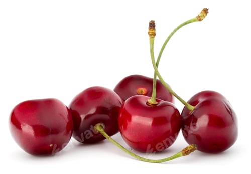 Preview: Sweet cherry berries isolated on white background cutout