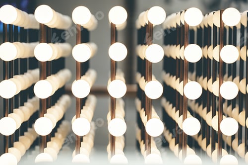 Preview: Selective focus shot of many lightbulbs