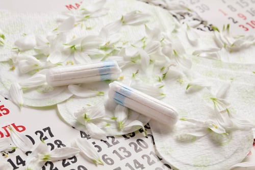 Preview: Woman critical days, Menstruation calendar, flower.