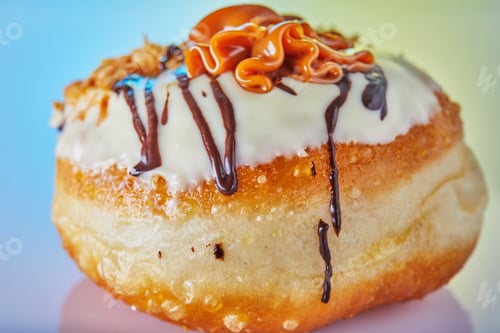 Preview: Happy Hanukkah and Hanukkah Sameach is a traditional Jewish donut with Dulce de Leche and chocolate