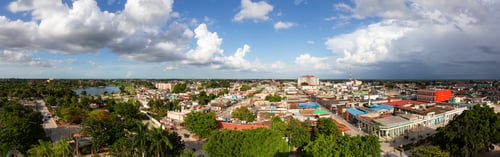Preview: Aerial Panoramic view of a small Cuban Town, Ciego de Avila