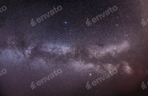 Preview: Real Night Sky Stars With Milky Way Galaxy. Natural Starry Sky B
