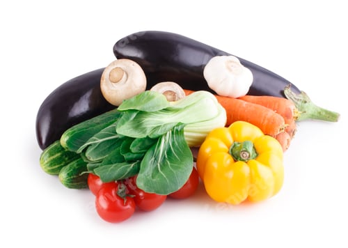 Preview: Vegetables on white background.