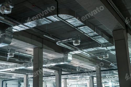Preview: Industrial Ceiling with Ductwork and Piping System