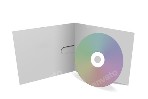 Preview: Blank cd/dvd case with disc on white background