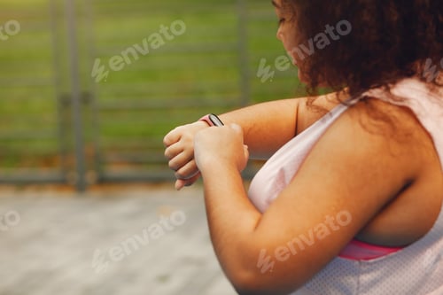 Preview: Over the size of a woman doing stretching exercises
