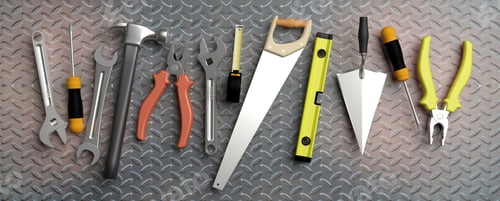 Preview: Various Hand tools. 3d illustration