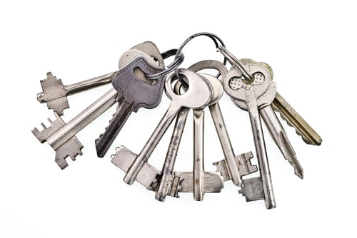 Preview: Bunch of keys on white background