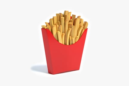 Preview: Rectangular paper cup containing french fries