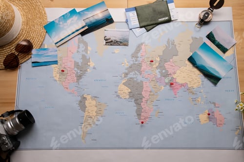 Preview: Paper map with pins