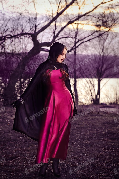 Preview: girl alone at night in the forest brews a potion and wonders for marriage