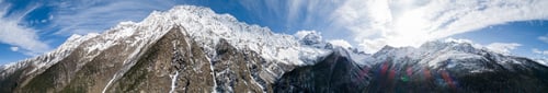 Preview: Panorama aerial view of beautiful snow mountains in Sichuan,China
