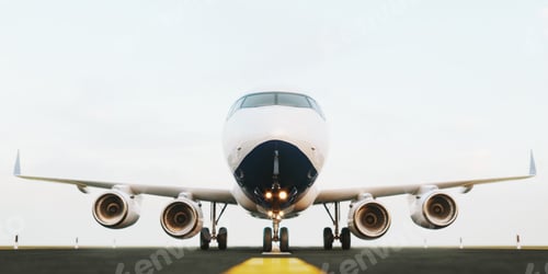 Preview: White commercial airplan