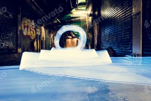 Preview: Blue light long exposure lines movement night time