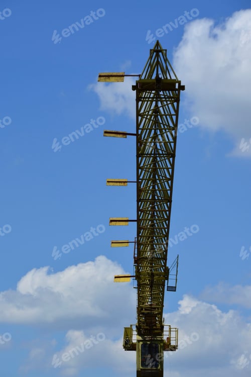 Preview: Crane from below with blue sky background