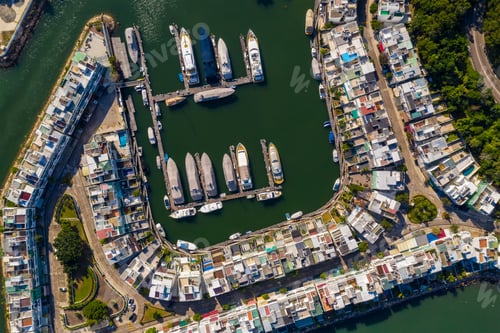 Preview: Sai Kung, Hong Kong 29 November 2019: Top view of Hong Kong luxury house