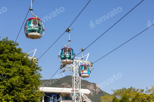 Preview: Hong Kong 09 December 2021: Cable car in Hong Kong Ocean Park