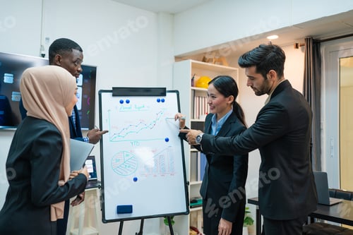 Preview: Multiracial business people having meeting and brainstorming discussed