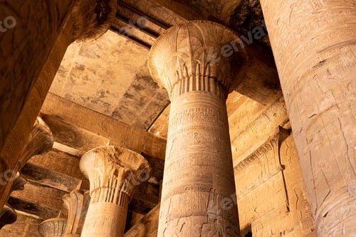 Preview: Part of the roof and columns of an egyptian temple