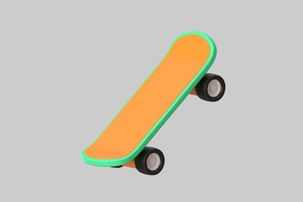 Preview: Skateboard orange and mint green