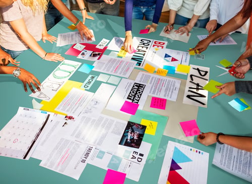 Preview: Students working on a project plan