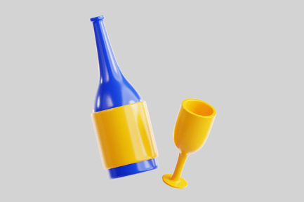 Preview: Champagne Bottle and Glass