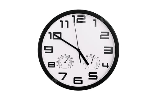 Preview: Clock with arabic numerals on wall shows 16:50 , 4:50
