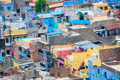 Preview: Aerial view of Jodhpur Blue City. Jodphur, Rajasthan, India