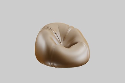 Preview: Leather beanbag chair tan color