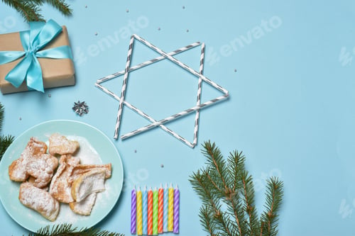 Preview: A postcard for the Hanukkah holiday.