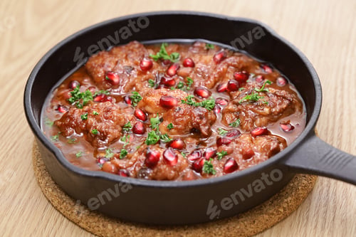 Preview: pomegranate chicken in skillet