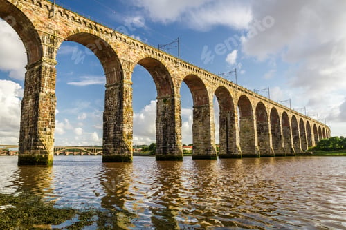 Preview: Old stone railway bridge in Berwick-upon-Tweed