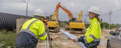 Preview: Engineer survey team checking construction project inspection work construction site