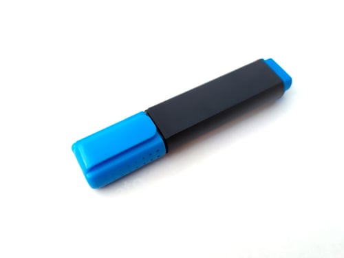 Preview: black and blue marker isolated