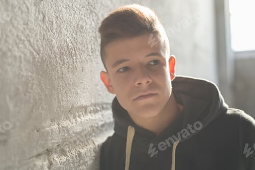 Preview: Portrait of Handsome teenage boy outdoors