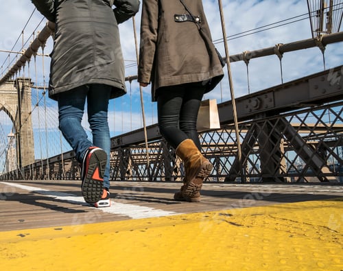 Preview: People walking on Brooklyn Bridge