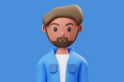Preview: A man in a blue jacket and white shirt.