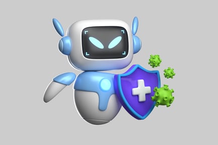 Visualização: Bot médico com escudo