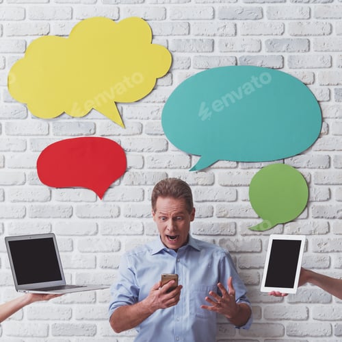 Preview: Man with speech bubbles