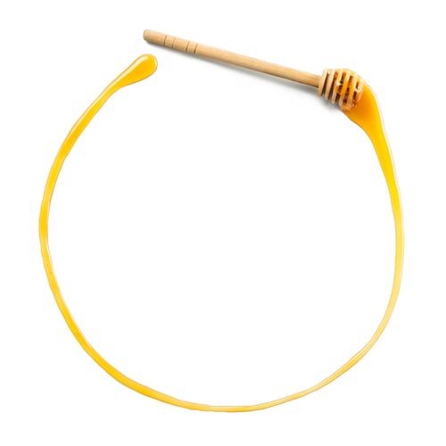 Preview: honey dipper with honey in circle form, copyspace