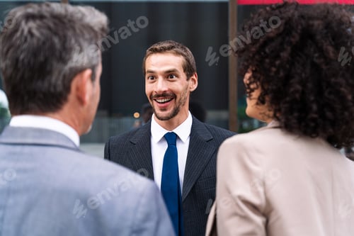 Preview: Business people meeting in a business park
