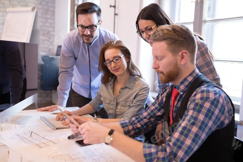 Preview: Startup Teamwork Brainstorming Meeting concept in office