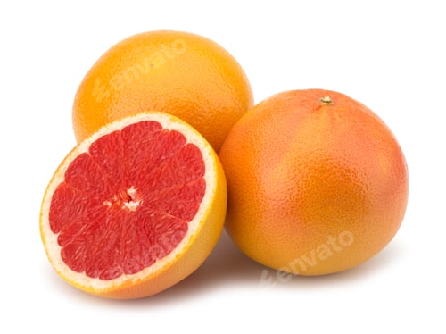 Preview: Ripe grapefruit isolated on white background