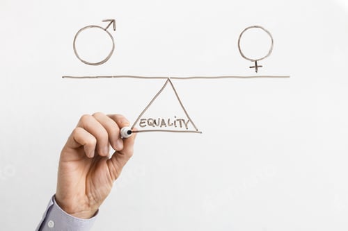 Preview: Equality between men and women on glass board