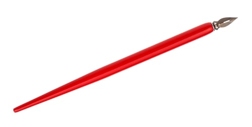 Preview: dip pen with sharp steel nib and red pen holder