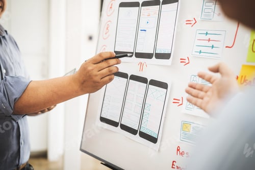 Preview: Team of ux ui designer mobile development experience app.