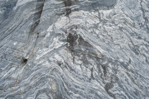 Preview: A detailed close-up reveals the unique swirls and veins of gray marble, highlighting its natural