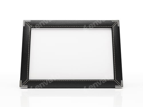 Preview: Black photo frame isolated on white background. Your image can