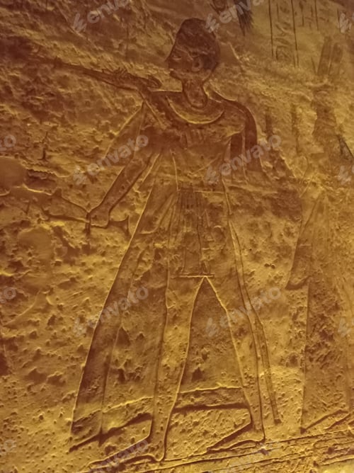 Vista previa: Detail of the hieroglyphs carved on the stone of an ancient wall in Egypt